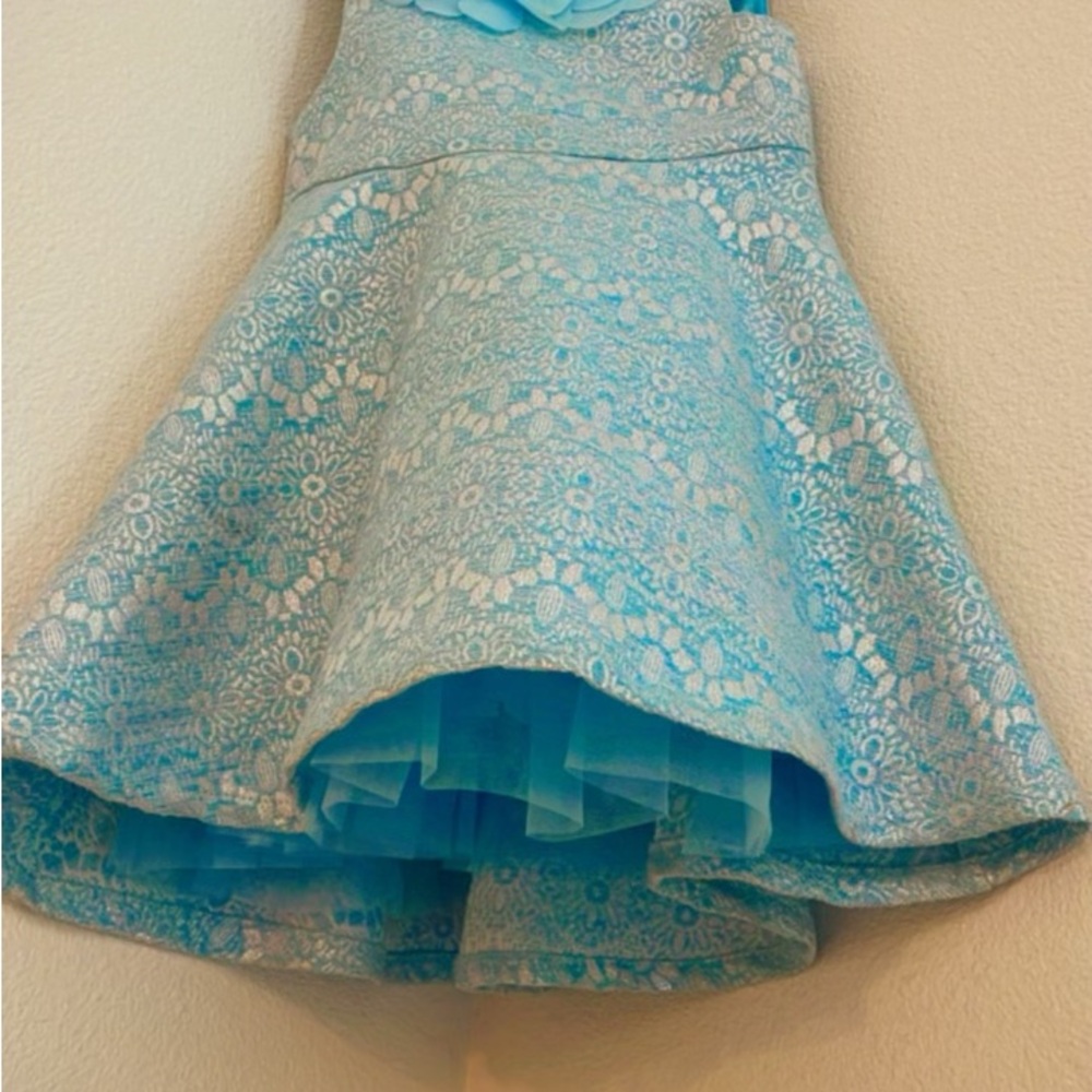 Blue Floral Lace Dress